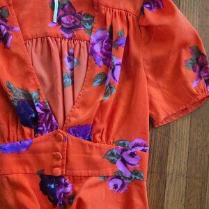 Free People Satin Floral Blouse